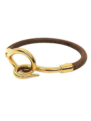 Hermès Hermes Jumbo Bracelet, Single Strand, Camel Brown x Gold Leather, Men's & Women's (view 1)