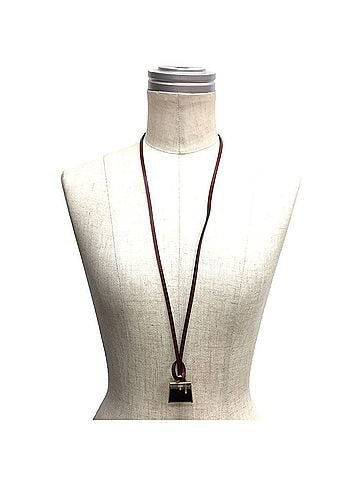 Hermès Hermes Lanieres Choker Necklace Bracelet Leather Cord Rouge H (view 2)