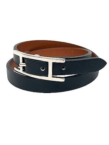 Hermès Hermes Api3 Leather Bracelet Choker, Size S, Black, Unisex (view 1)