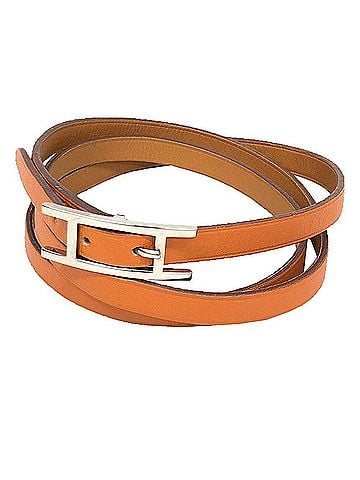 Hermès Hermes Api3 Bracelet, Medium Size, Leather Long Bracelet/Choker, Orange x Camel, with ? N Stamp (view 1)
