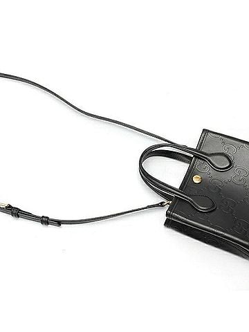 Gucci Gucci Super Mini Bag Shoulder 790133 GG Embossed Leather Black (view 2)