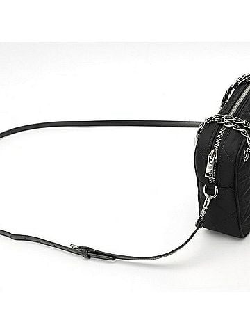 Prada Prada chain shoulder bag, model 1BH910, quilted nylon, black. (view 2)
