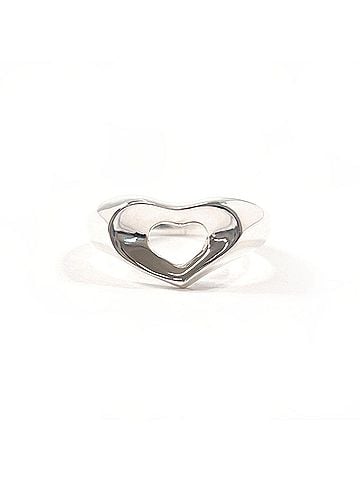 Tiffany & Co. TIFFANY&Co. Tiffany Open Heart Elsa Peretti Ring, Sterling Silver 925, 10.5cm, Women's (view 1)
