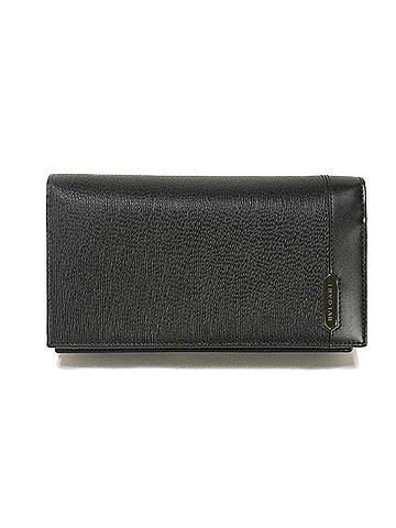Bvlgari Bulgari BVLGARI Serpenti Scaglie Man Large Grain Calf Bi-fold Wallet with RFID IC Card and Logo Plate, Black, 280922, Men's (view 1)