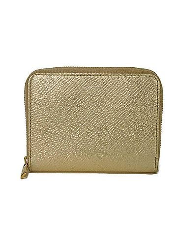 Céline Celine CELINE Coin Case, Laminated, Compact, Zip-around, New Logo, Metallic Gold, 10B663BG5.35OR, Men's & Women's (view 1)