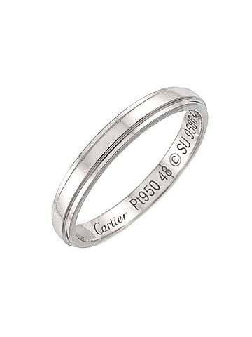 Cartier Cartier d Amour Ring #48, 2.5mm wide, Platinum. (view 1)