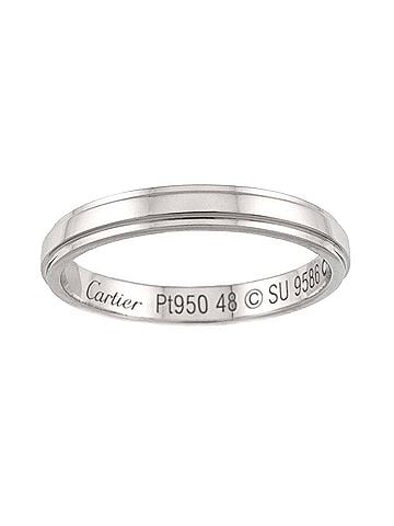 Cartier Cartier d Amour Ring #48, 2.5mm wide, Platinum. (view 2)