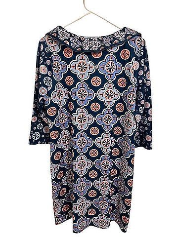 Gretchen Scott Designs Jersey Ruffneck Sundial Geometric Dress Casual Dress (view 2)