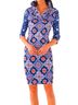 Gretchen Scott Designs Graphic Polka Dots Blue Orange Casual Dress Size XL - photo 9