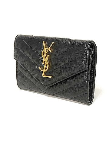 Yves Saint Laurent Yves Saint Laurent Saint Laurent Paris Monogram Small Envelope Quilted Calfskin Bi-fold Wallet, Black, 414404 BOW01 1000, Men's & Women's (view 2)