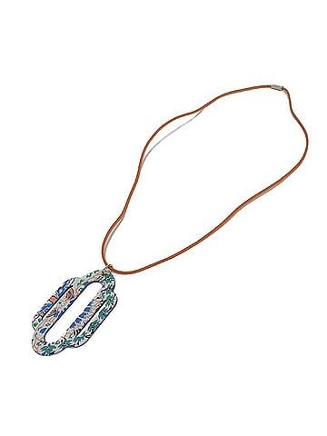 Hermès Hermes HERMES Necklace Attrage Pendant Cord Strap Enamel Multicolor Women's (view 2)