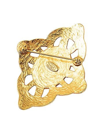 Chanel Gold Plated Gripoix Brooch (view 2)
