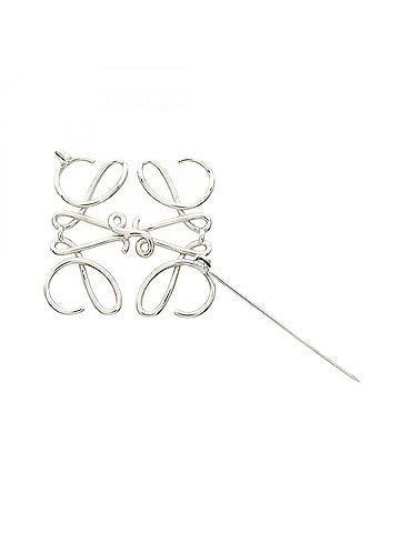 Loewe Loewe Anagram Brooch, Stainless Steel, Silver Tone, Women's Accessory (view 2)
