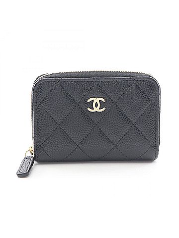 Chanel Chanel Classic Zip Coin Purse Matelassé Wallet - Purse, Caviar Skin (Grained Calfskin), Women's, Black (AP0216) (view 1)