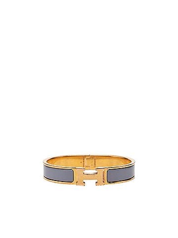 Hermès Hermes Click H PM Bracelet, Gold and Light Purple Plated Enamel, Women's. (view 1)