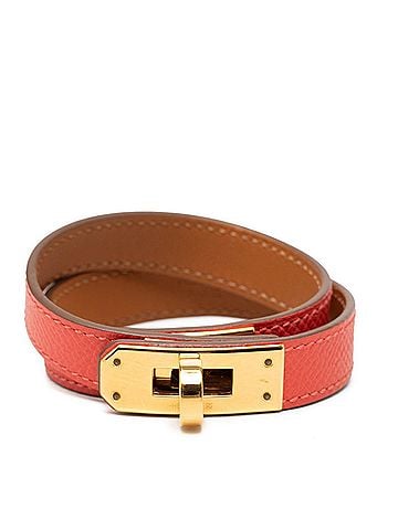 Hermès Hermes Kelly Double Tour T1 Bracelet, ?R stamp, Pinkish tones, Gold hardware, Veau Epsom leather, Women's. (view 1)