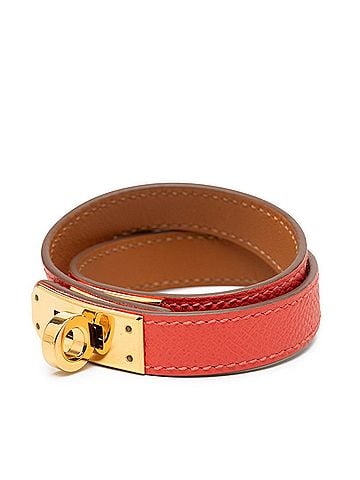 Hermès Hermes Kelly Double Tour T1 Bracelet, ?R stamp, Pinkish tones, Gold hardware, Veau Epsom leather, Women's. (view 2)