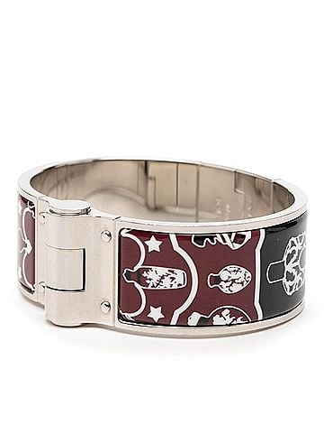 Hermès Hermes Charnière GM Enamel Bracelet Black Wine Red Silver Metal Women's HERMES (view 2)