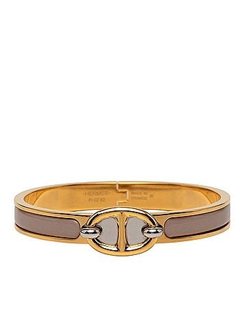 Hermès Hermes Mini Click Chaine d'Ancre PM Bracelet, Gold, Marron Glacé, Greige Plated Enamel, Women's HERMES (view 1)