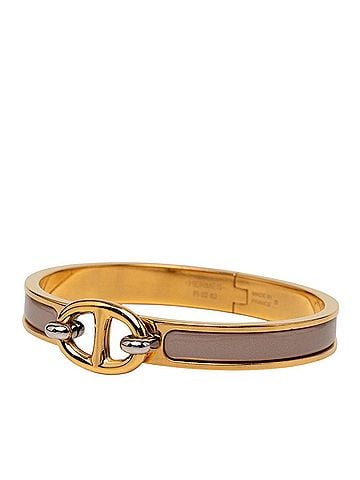 Hermès Hermes Mini Click Chaine d'Ancre PM Bracelet, Gold, Marron Glacé, Greige Plated Enamel, Women's HERMES (view 2)