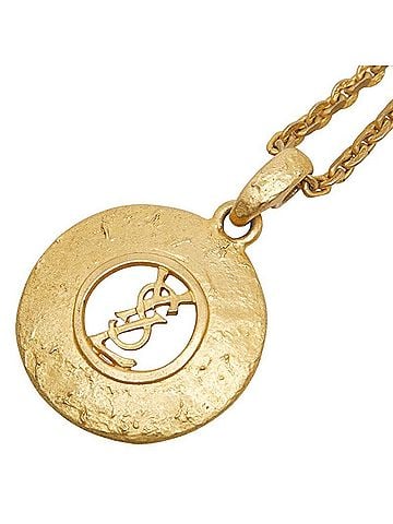 Yves Saint Laurent Yves Saint Laurent Saint Laurent Vintage YSL Logo Necklace, Gold Plated, Women's. (view 1)