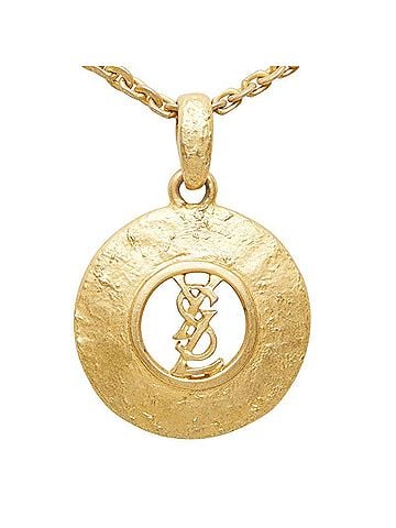 Yves Saint Laurent Yves Saint Laurent Saint Laurent Vintage YSL Logo Necklace, Gold Plated, Women's. (view 2)