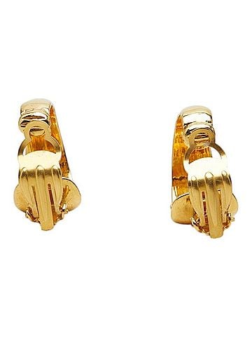 Chanel Chanel Vintage Coco Mark Earrings, Gold Plated, Women's CHANEL (view 2)
