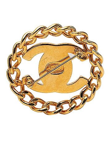 Chanel Chanel Coco Mark Vintage Turnlock Chain Brooch 97A Gold Plated Women's CHANEL (view 2)