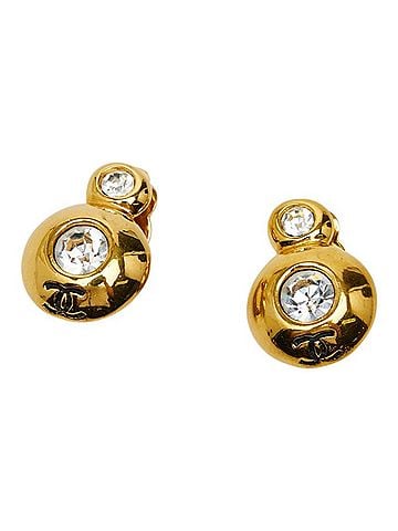 Chanel Chanel Coco Mark Bijou Earrings, Gold Plated, Women's CHANEL (view 1)