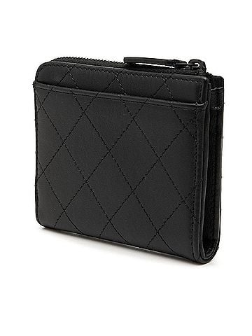 Chanel Chanel Coco Mark Matelassé Wallet/Coin Case Compact Wallet L-shaped Zipper AP3997 So Black Leather Women's CHANEL (view 2)