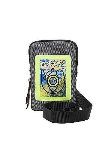Loewe Loewe Neck Pouch EYE NATURE CASE Shoulder Bag Handbag Gray Black Light Yellow Canvas Women's LOEWE (view 1)