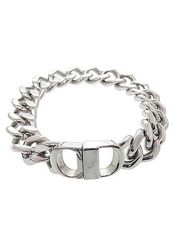 Christian Dior Christian Dior Excellent condition Dior logo icon chain link bracelet, metal silver 0898 men's. (view 1)