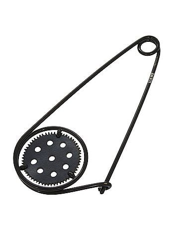 Loewe Excellent condition Loewe Meccano Pin Metal Leather Black Brooch Accessory 0646 LOEWE (view 1)