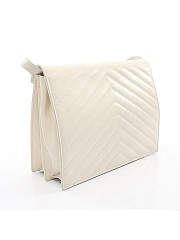 Yves Saint Laurent Yves Saint Laurent shoulder bag/handbag, leather, women's, white. (view 2)