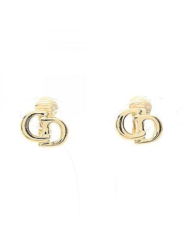 Christian Dior Christian Dior Dior CD Logo Earrings, Gold Plated (GP), Women's, Tone (view 1)