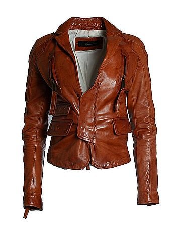 Dsquared2 Dsquared2, leather jacket in cognac (view 1)