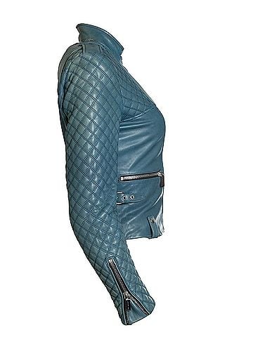 Barbara Bui Barbara Bui, Quilted leather jacket in blue (view 2)