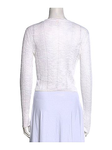 Rebecca Taylor Ivory Knit Scalloped Cardigan Cardigan (view 2)