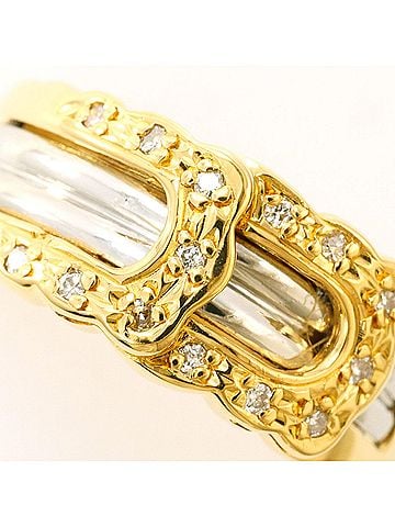 Unbranded PT900 Platinum 18K Yellow Gold Ring with 0.07ct Diamond, Total Weight 4.6g, Jewelry (view 2)