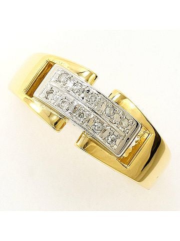 Unbranded PT900 Platinum 18K Yellow Gold Ring with 0.07ct Diamond, Total Weight 7.1g - Jewelry (view 1)