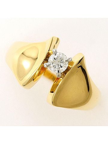 Unbranded PT900 Platinum 18K Yellow Gold Ring with 0.18ct Diamond, Total Weight 4.3g, Jewelry (view 1)
