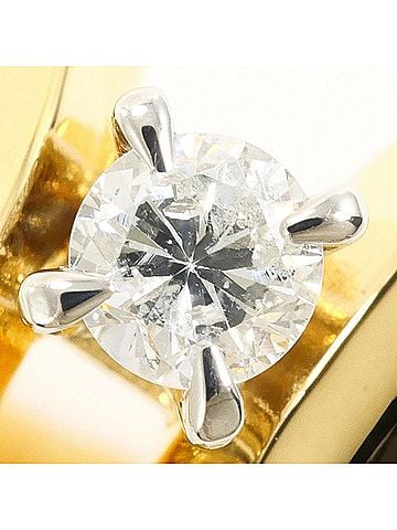Unbranded PT900 Platinum 18K Yellow Gold Ring with 0.18ct Diamond, Total Weight 4.3g, Jewelry (view 2)