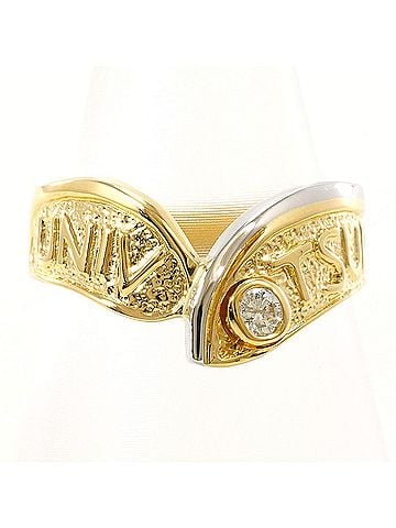 Unbranded PT900 Platinum 18K Yellow Gold Ring with Diamond (carat weight not stamped), Total Weight 3.3g, Jewelry (view 1)