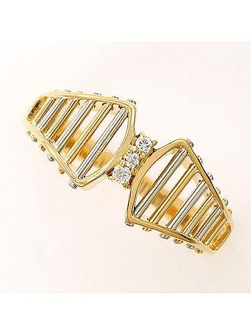 Unbranded PT900 Platinum 18K Yellow Gold Ring with Diamond (carat weight not stamped), Total Weight 2.6g, Jewelry (view 1)