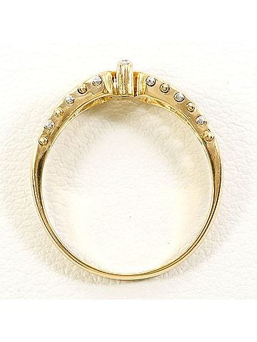 Unbranded PT900 Platinum 18K Yellow Gold Ring with Diamond (carat weight not stamped), Total Weight 2.6g, Jewelry (view 2)