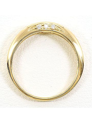 Unbranded 18K (18-karat) Yellow Gold Ring with Diamond (carat weight not stamped), Total Weight 2.5g, Jewelry (view 2)