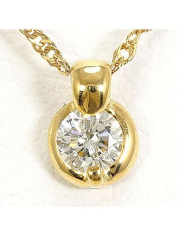 Unbranded 18K (18-karat) Yellow Gold Necklace with Diamond (carat weight not stamped), Total Weight 1.0g, 45cm, Jewelry (view 1)