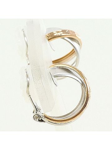 Unbranded 18K (18-karat gold), PG (pink K14 (14-karat WG (white gold) earrings, total weight 2.1g, jewelry. (view 2)