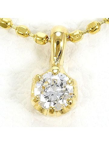 Unbranded 18K (18-karat) Yellow Gold Necklace with 0.07 ct Diamond, Total Weight 1.4g, 40cm Length, Jewelry (view 1)