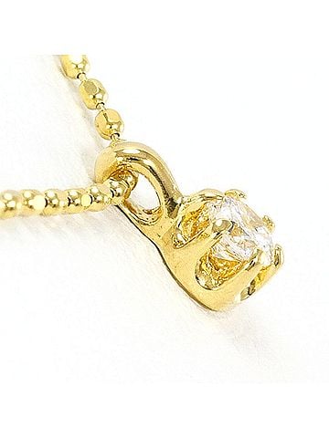 Unbranded 18K (18-karat) Yellow Gold Necklace with 0.07 ct Diamond, Total Weight 1.4g, 40cm Length, Jewelry (view 2)
